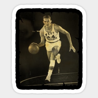 Jerry West - Vintage Design Of Basketball Sticker